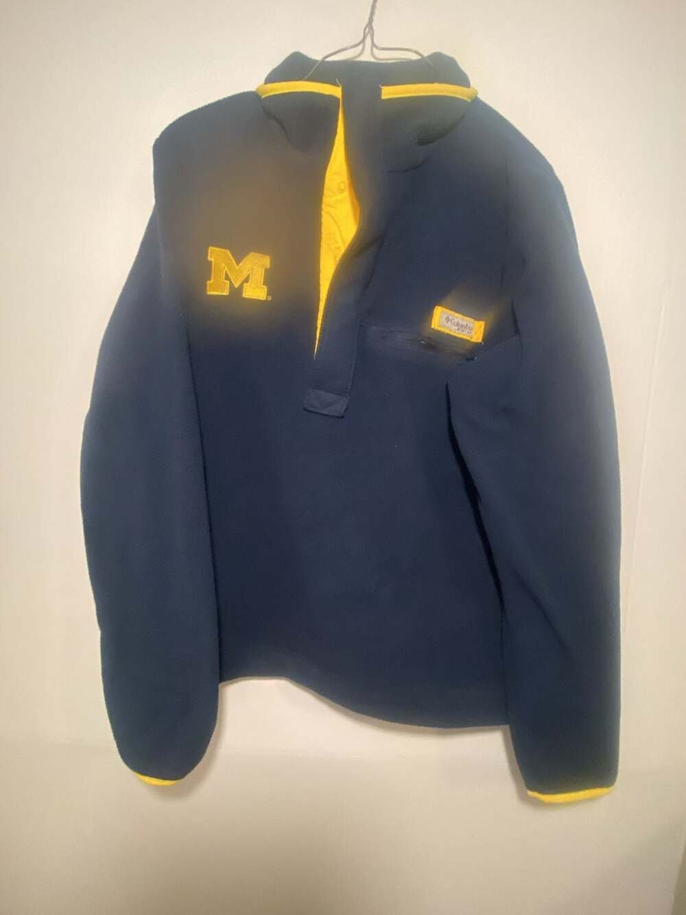 Columbia University of Michigan Wolverines Fleece Snap Pullover Size S